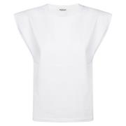 Casual Katoenen T-Shirt Dondup , White , Dames