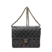 Pre-owned Leather chanel-bags Chanel Vintage , Black , Dames