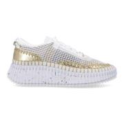 Handgestikte Mesh Sneakers met Chunky Zool Chloé , Multicolor , Dames