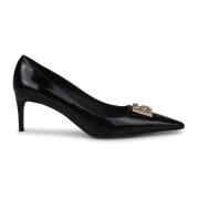 Logo-Plaque Leren Pumps Dolce & Gabbana , Black , Dames