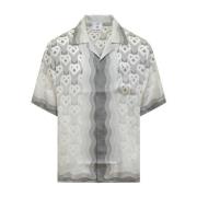 Grijze Cubaanse Kraag Shirt Korte Mouwen Casablanca , Gray , Heren