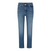 Ingekorte denim met franje zoom Joop! , Blue , Dames