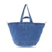 Denim Tote Tas met Stijlvol Ontwerp Closed , Blue , Dames