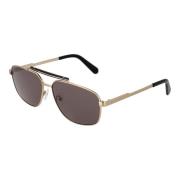 Gouden Aviator Zonnebril Bruine Lens Guess , Yellow , Heren