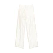 Beige Broek met Zakken en Knopen Loulou Studio , White , Dames