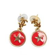 Pre-owned Metal earrings Chanel Vintage , Yellow , Dames