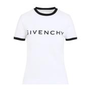 Wit T-shirt met elastaanmix Givenchy , White , Dames