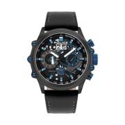 Zwarte Herenmode Chronograaf Horloge Police , Black , Heren