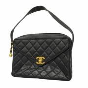 Pre-owned Leather shoulder-bags Chanel Vintage , Black , Dames