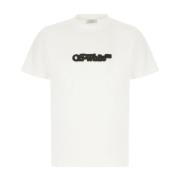 Casual Katoenen T-Shirt in Wit Off White , White , Heren