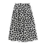 Zwarte katoenen rok voor vrouwen Msgm , Multicolor , Dames