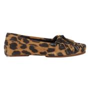 Klassieke Leren Loafer Schoen Paris Texas , Brown , Dames