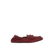 Rode Robijn Leren Loafers Miu Miu , Red , Dames