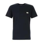 Stijlvolle donkerblauwe katoenen T-shirt Dolce & Gabbana , Blue , Here...