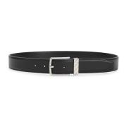 Zwarte Leren Riem Stijlvol Accessoire Bottega Veneta , Black , Heren