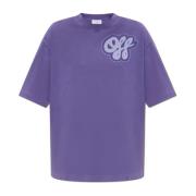 T-shirt met bedrukt logo Off White , Purple , Dames