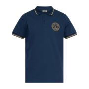 Polo met geborduurd logo Versace Jeans Couture , Blue , Heren