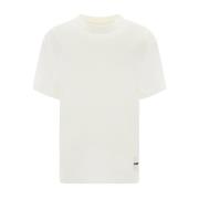 Monogram Patch Katoenen T-shirt voor dames Jil Sander , White , Dames