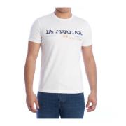 Heren T-shirt met korte mouwen La Martina , White , Heren