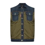 Vest gemaakt van gecombineerde materialen Dsquared2 , Green , Heren