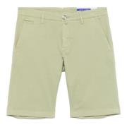 Katoen/Lyocell Shorts met Zakken Jacob Cohën , Green , Heren