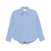 Blauwe Button-Up Shirt met Box Pleat Axel Arigato , Blue , Dames