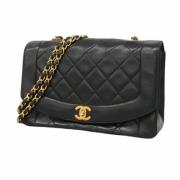 Pre-owned Leather chanel-bags Chanel Vintage , Black , Dames