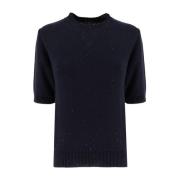 Klassieke Crew-neck Sweater met Luminous Details Fabiana Filippi , Blu...