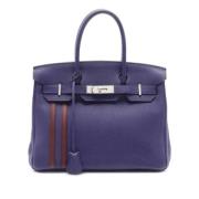 Pre-owned Leather handbags Hermès Vintage , Blue , Dames