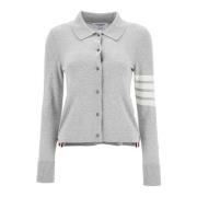 Elegante Katoenen Overhemd met Iconische Strepen Thom Browne , Gray , ...