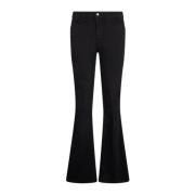 Zwarte Klassieke Jeans met Logo Plaque Liu Jo , Black , Dames