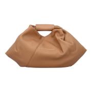 Japanse Gedrapeerde Leren Tas MM6 Maison Margiela , Brown , Dames