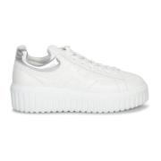 Zilver Wit Gestreepte Sneakers Hogan , White , Dames