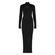 Uitgesneden Gebreide Maxi Jurk met Kant Self Portrait , Black , Dames