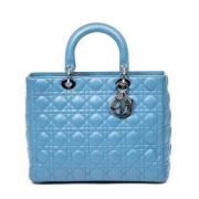 Pre-owned Leather handbags Dior Vintage , Blue , Dames