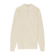 Half Zip Sweater in Ivory Nn07 , Beige , Heren