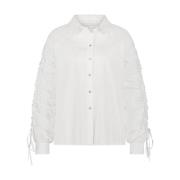 Roze Blouse lange mouw Nukus , White , Dames