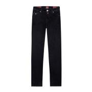 Klassieke zwarte katoenen jeans met blauw suède Tramarossa , Black , H...