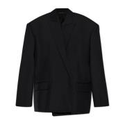 Blazer met wollen afwerking Balenciaga , Black , Dames