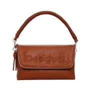 Middelgrote Polyurethaan Handtas Dames Collectie Desigual , Brown , Da...