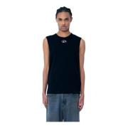 Logo Plaque Tank Top Diesel , Black , Heren