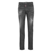 Zwarte Gescheurde Katoenen Jeans Dsquared2 , Black , Heren