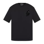 T-shirt met glinsterende applicaties Dsquared2 , Black , Heren