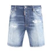 Versleten denim shorts met scheurdetails Dsquared2 , Blue , Heren