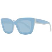 Blauwe Dames Zonnebril Hoekige Stijl Emilio Pucci , Blue , Dames