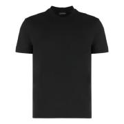 Geribbelde ronde hals katoenen T-shirt Emporio Armani , Black , Heren