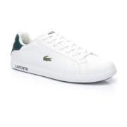 Witte Leren Sneakers Graduate Lcr3 Lacoste , White , Heren