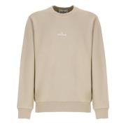 Beige Katoenen Sweatshirt met Logoprint Stone Island , Beige , Heren