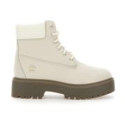 Witte Stone Street Laarzen Timberland , White , Dames