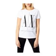 Witte Katoenen Casual Tops Collectie Armani Exchange , White , Dames